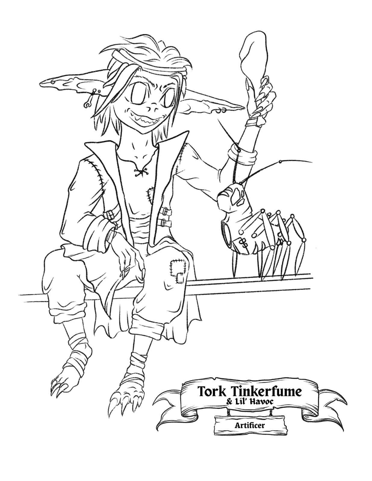 Concept art of Tork Tinkerfume, an artificer